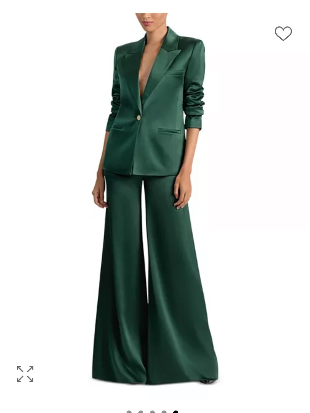 Alice and Olivia Silas Green Satin Suit